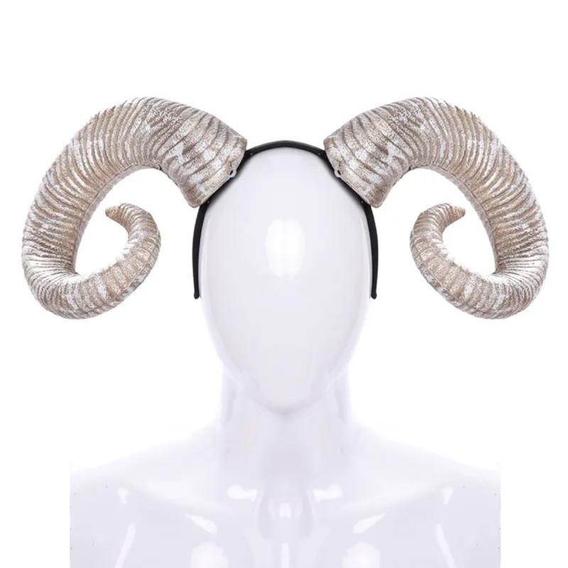 Halloween Headwear Prop Anime Sheep Horn Handmade Sheep Horn Headband Hairband Accessory Demon Evil Gothic Lolita Cosplay