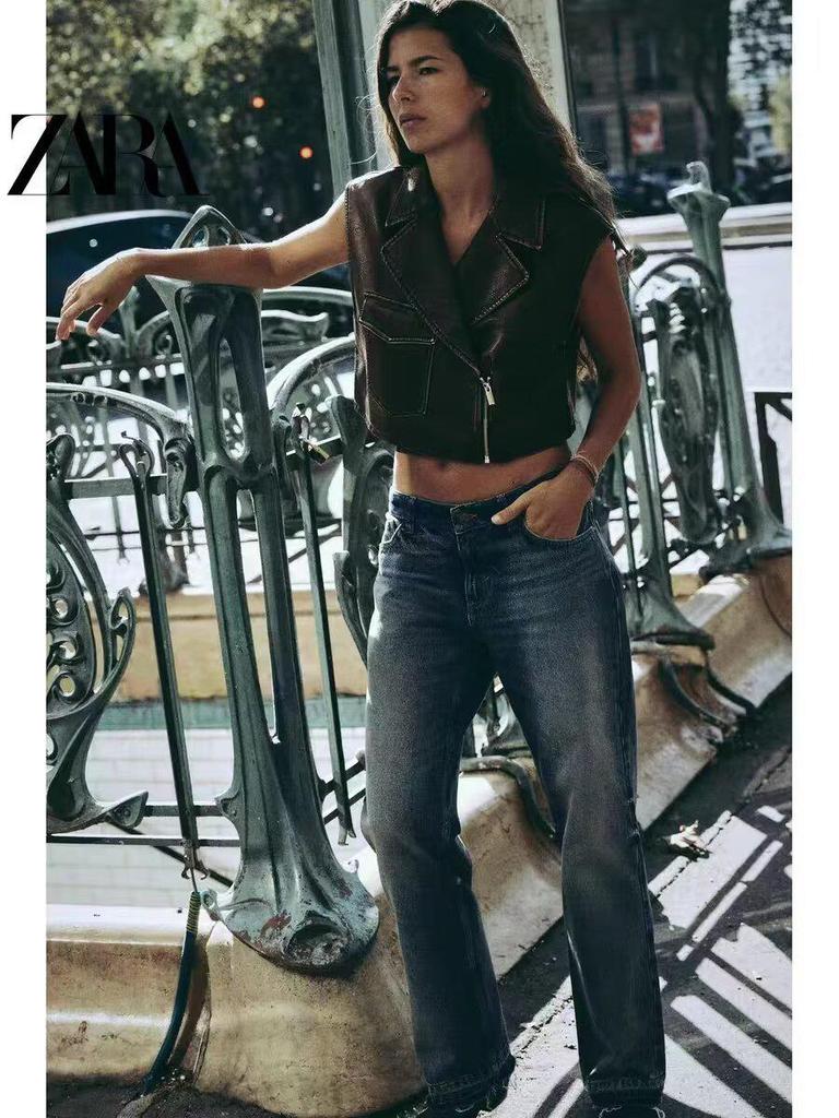 Europäische & Amerikanische Damen Distressed PU Lederweste - Vielseitiges Modestück