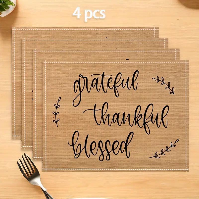 Linen Heat-Resistant Non-Slip Easy-Clean Water-Absorbent Letter Placemat