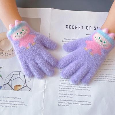 Kinder-Strickhandschuhe mit Cartoon-Motiv, Alter 3-6 - Warmer Winterschutz