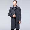Men's Winter Cashmere Coat, Velvet-Lined, Knee-Length, Warm Woolen Trench for Middle-Aged and Elderly, Dad-Style Outerwear.