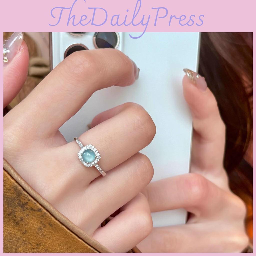 Adjustable Trendy Blue Jadeite Ring Made Of 925 Sterling Silver For Women Wear Fashionable
