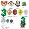 Forest Animal Cartoon Baby One Year Old Decoration Scenery Green Pet Multi Color Aluminum Foil Landing Balloon Combination