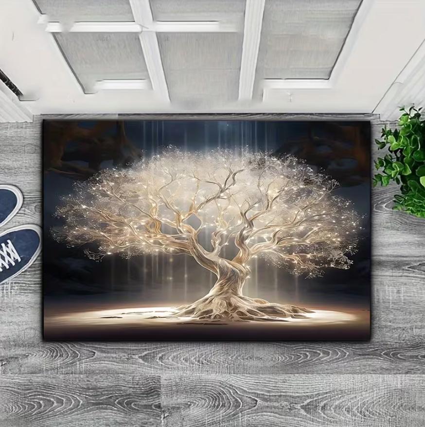 Tree of Life Welcome Door Mat Machine Washable Floor Mat for Doors Kitchen Living Room Bedroom Decoration Floor Mat Decoration