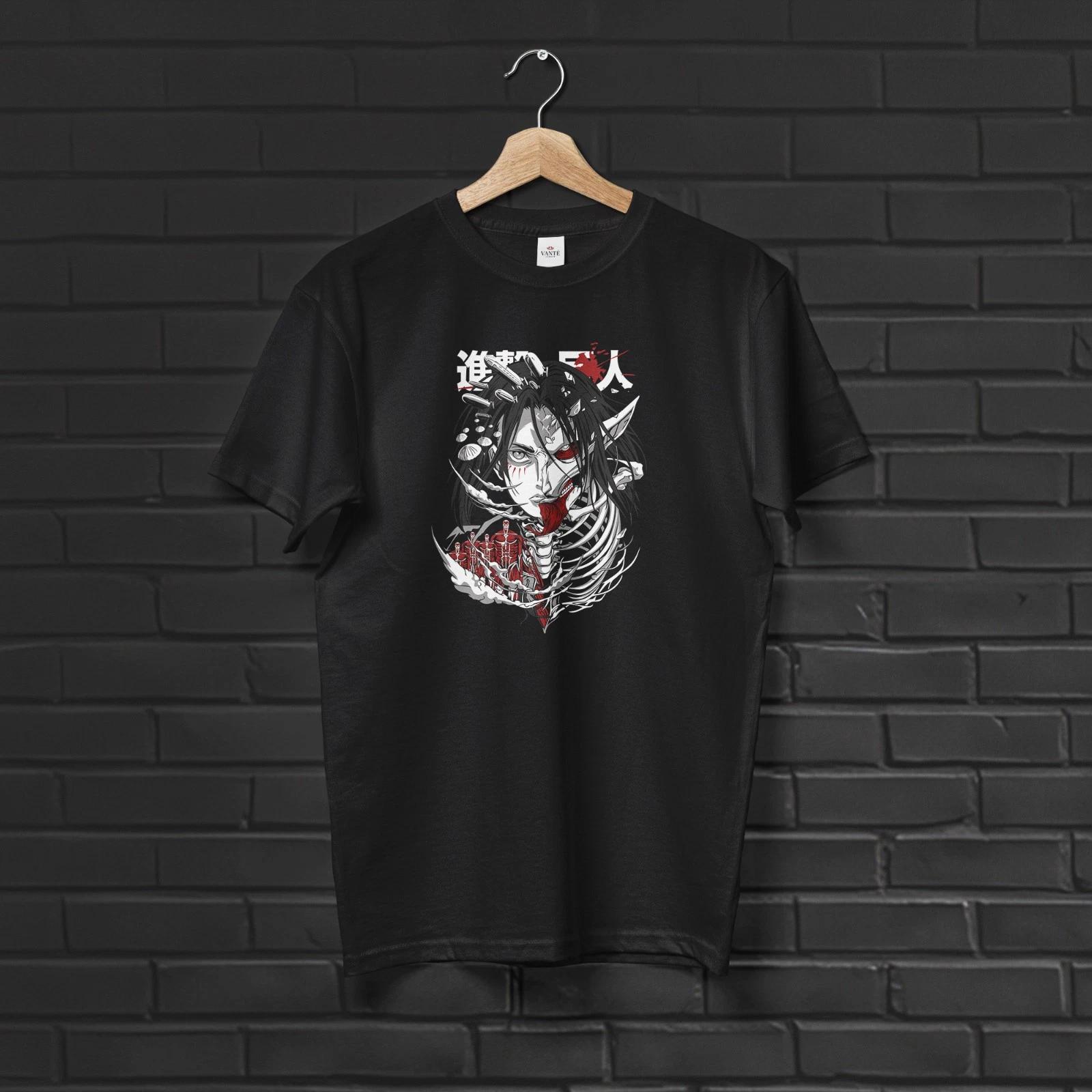 Eren Yeager Anime T-Shirt Manga Graphic Tee Unisex Fan Gift M