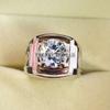 Moissanite Oval Cut Gemstone With 925 Sterling Silver Ring For Men's #B281 JL375681929893