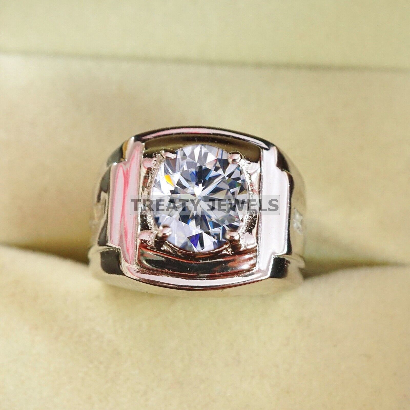 

Moissanite Oval Cut Gemstone With 925 Sterling Silver Ring For Men s #B281 JL375681929893 4-16 US срібний