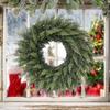 Christmas Kitchen Cabinet Wreaths With Plaid Bow Ribbon Hanging Cabinet Doors Wreaths Decorative For Kitchen Window Outdoor Indoor Holiday Decor