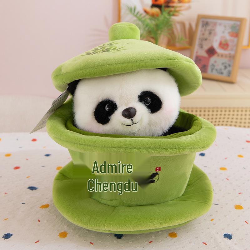

Плюшевая панда гайвань чайная кукла - детская подушка и сувенир из Чэнду Teacup 25cm, Panda 19cm