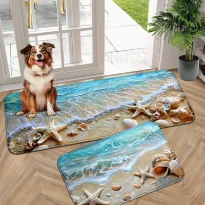 1/2PCS Beach Carpet, Outdoor Entrance Non-Slip Mat, Suitable For Living Room, Kitchen, Dining Room Carpet Home Decoration