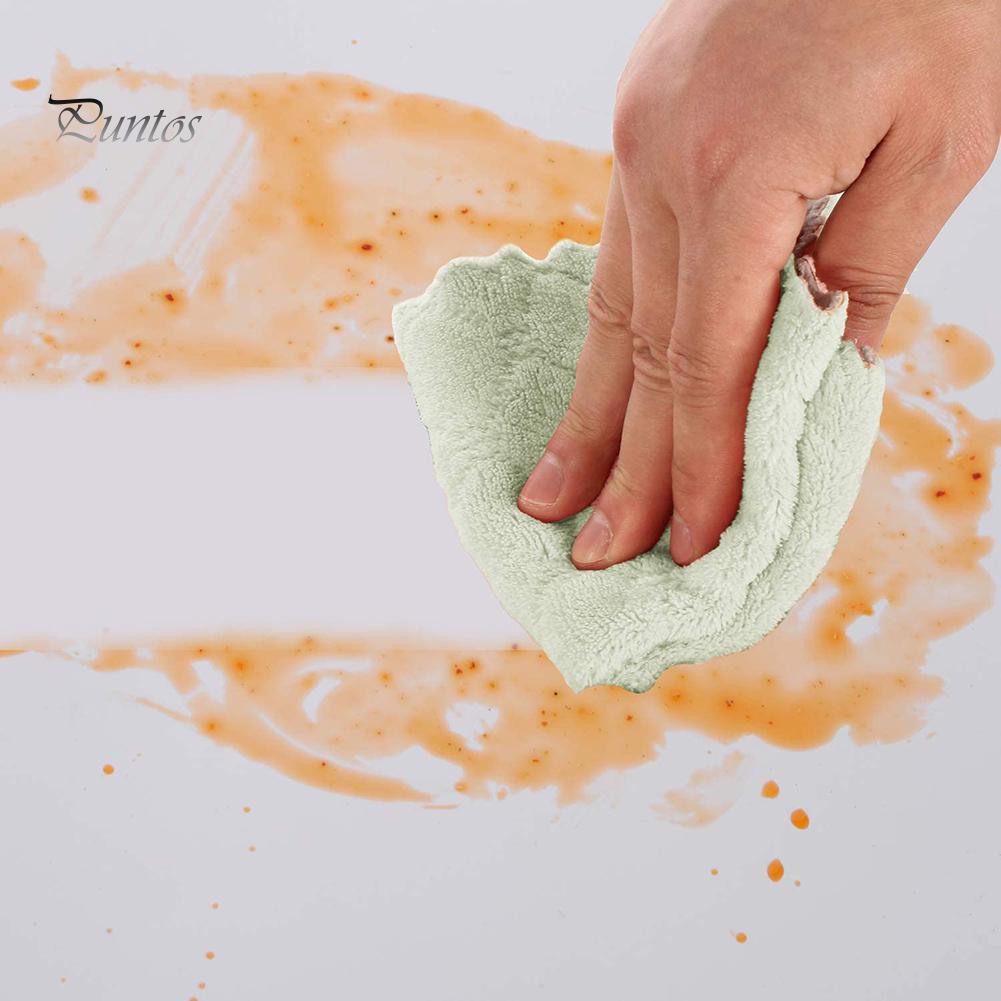 Home Kitchen Thicken Water Absorbent Coral Velvet Cleaning Dish Cloth Towel 10Pcs