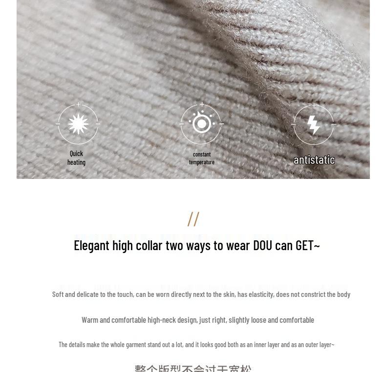 2024 Women's Versatile Slimming Turtleneck Knit Top - Semi-High Neck, Long Sleeve for Spring, Autumn, Winter.