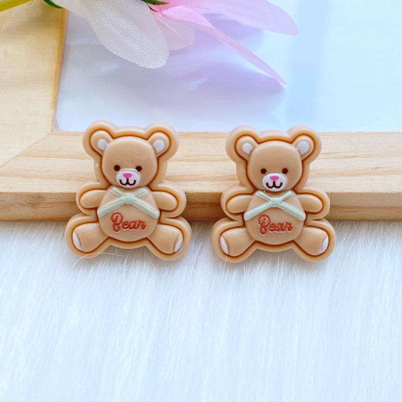 

20pcs New Cute Resin Mini Cartoon Bear Flat Back Cabochon Scrapbook Kawaii DIY Embellishments Accessories Q84