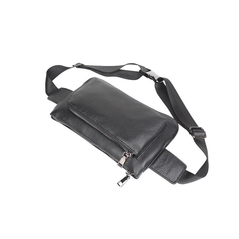 Men's Genuine Leather Waist Bag Top Layer Cowhide Casual  Large-capacity Sports Chest Multi-functional Designer Luxury Bag
