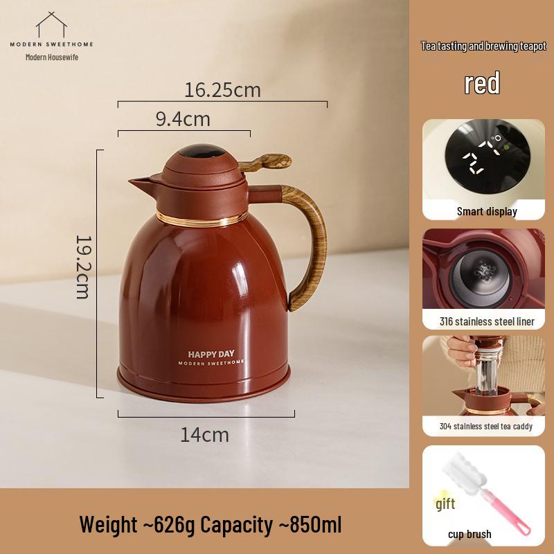 Modern Housewife Thermos Flask Set: Red Wedding Pair Hot Water Bottles Dowry Gift for Newlyweds