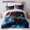 Juego de Ropa de Cama con Estampado de Dibujos Animados Colcha Funda de Colcha Funda de Almohada Decoración del Hogar Regalo de Cumpleaños (1 * funda nórdica + 2 * fundas de almohada, sin núcleo)