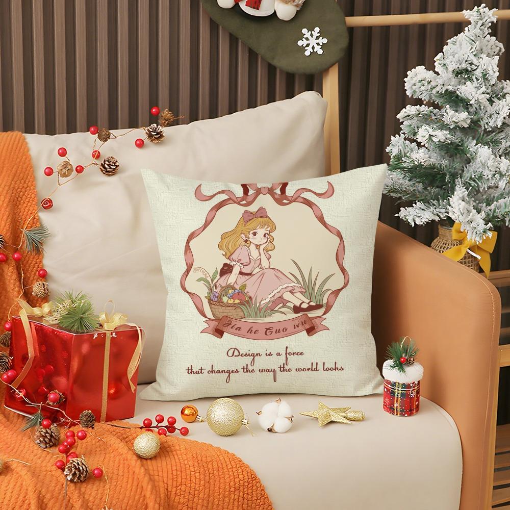 Kreative Feier Schönes Mädchen Kissenbezug Druck Kissenbezug Wohnzimmer Sofa Kissenbezug Schlafzimmer Raumdekoration