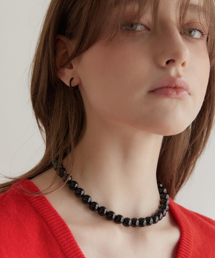 Tatiana (Silver 925) Onyx Candy Ball Necklace Nz2142