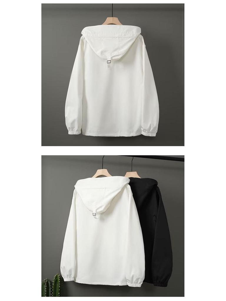 Men's High Street Splicing Hooded Jacket - Loose Fit for Outdoor Leisure and Sports