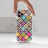 M-Moroccan Tile For iPhone 12,Mini,16,X,17,Plus,11,Max,13,XR,15,Pro,14,SE,XS,Transparent Soft Cover Case
