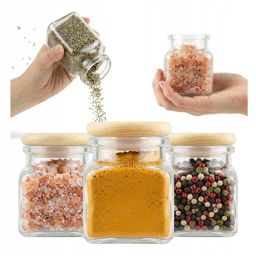 5x JAR 120ML FOR SPICES, Herbs, Tea, Candles, WOODEN CORK