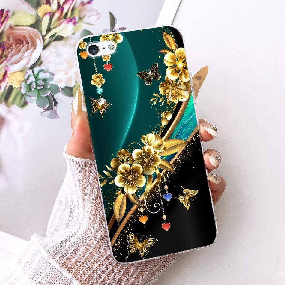 For iPhone 5 5s SE (2016) 4 4s Cute Flower Butterfly Cat Painted Case For iPhone5 iPhone4 Soft Silicone TPU Phone Cases