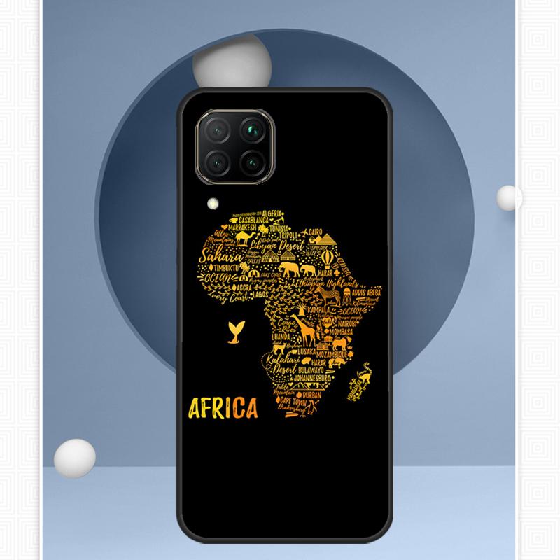 Africa Map Geography Painted For Huawei Nova 12i 12s 11i 8i Y91 Y60 Y70 Y72 Y90 Y61 9 10 SE P20 P40 Lite P30 P60 Pro Case