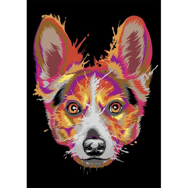 Abstract watercolor, French bulldog, pups, posters, canvas printing, colorful picture of a dog, wall painting for the living room, quadros