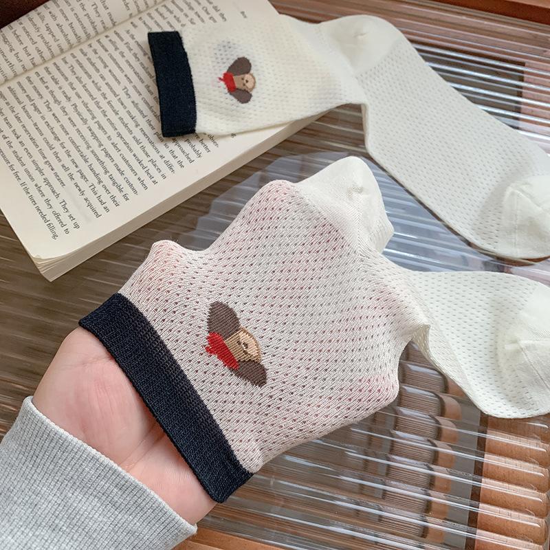 Women's Summer Thin New Style All Kinds of Wave Point Breathable Mesh Tube Stack Socks