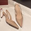 Fashion Temperament Stiletto Sandals Summer New Pointed Toe Shallow Mouth One Strap Anti-slip Wear-resistant Sandals