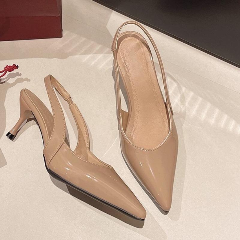 Fashion Temperament Stiletto Sandals Summer New Pointed Toe Shallow Mouth One Strap Anti-slip Wear-resistant Sandals