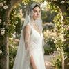 2M Long Bridal Headscarf Lace Edge Muslin Head Covering Elegant Wedding Veil  Cathedral Wedding