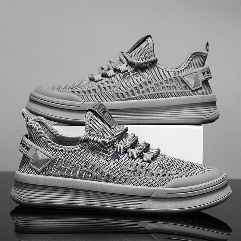 

Summer new breathable flying woven trendy shoes hollow sports running shoes men s fashion casual shoes summer comfortable single shoes 44