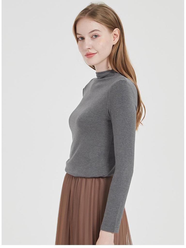 Wool Silk Slim Fit Thermal Velvet Top for Women