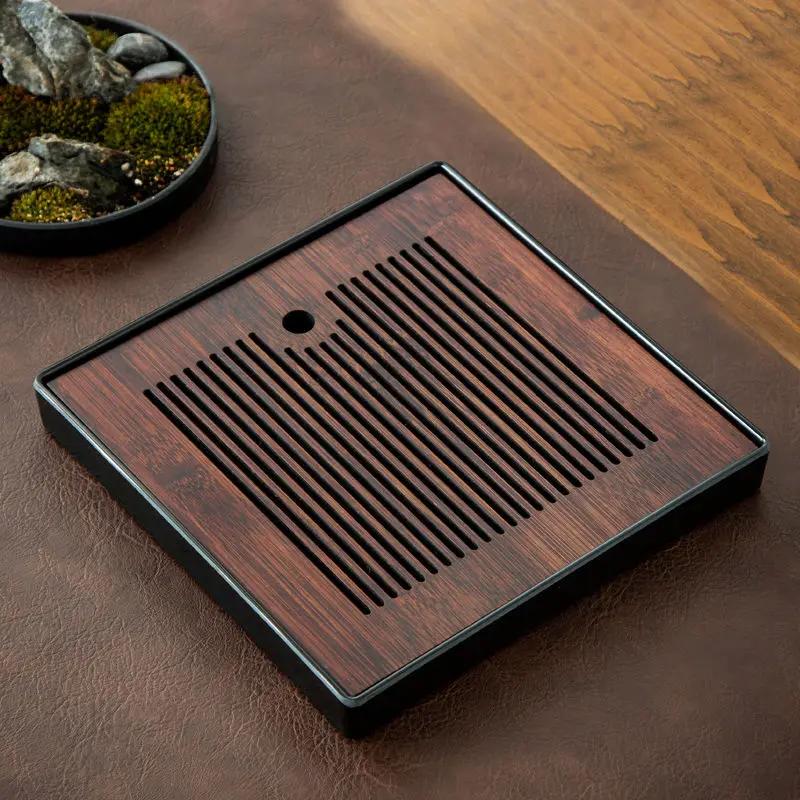 

Поднос для чая из бамбука, простой домашний чайный столик для кунг-фу, небольшой поднос, слив, сухой стол для замачивания, хранение и слив, влажное и сухое использование