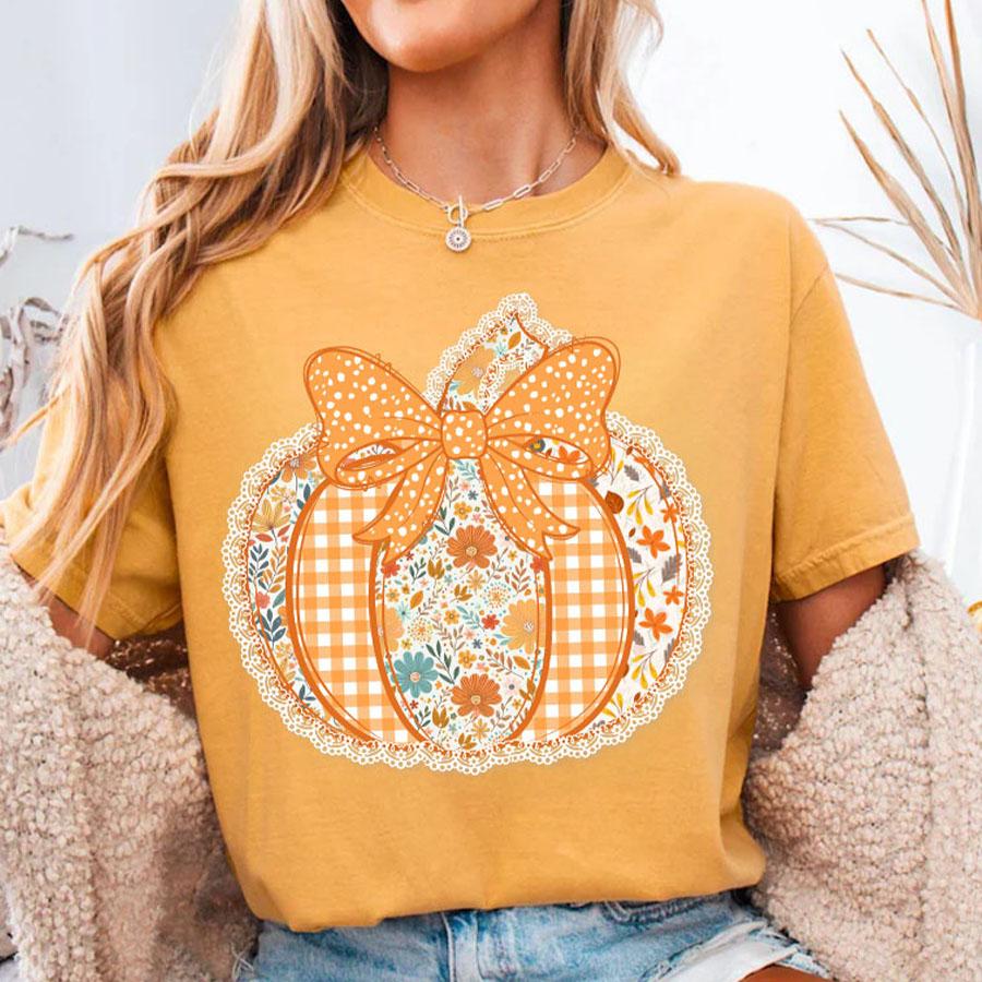 

Fall Lace Floral Pumpkin DIY Iron-On Heat Transfer Sticker Decal T-shirts Sweatshirts Canvas Bag Clothing Pillowcase Decor S