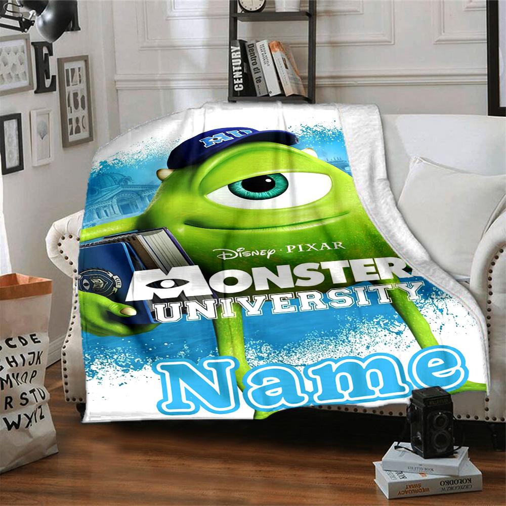 Benutzerdefinierter Name Monster AG Abenteuer Flanell Decke für Super Weiche Niedliche Komfort Decke für Reise Bettwäsche Couch Sofa Decke