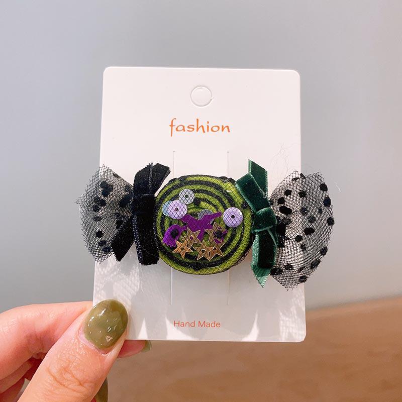 Handmade Halloween Hair Clips for Kids: Pumpkin, Ghost, Black Bat Bow, Party Accessories