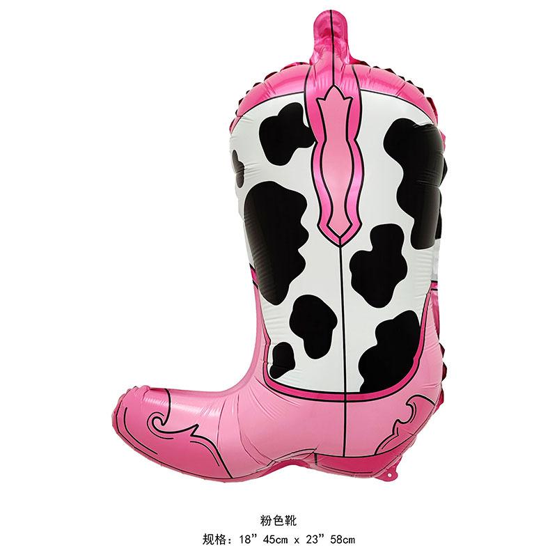 Horse Racing Festival Themed Balloon Party Stallion Western Cowboy Festival Boots Hat Horseshoe Aluminum Film Balloon Scene Decoration