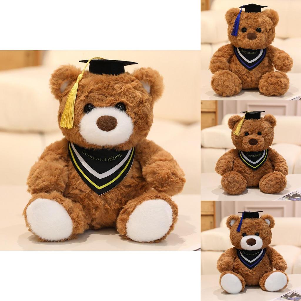 Teddy Bear Graduation Cap Plush Toy With Doctor Hat For Commemorative Gift