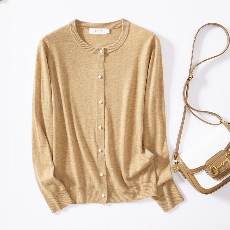 

Jinju Women s 2025 Autumn Wool Blend Solid Cardigan 2XL