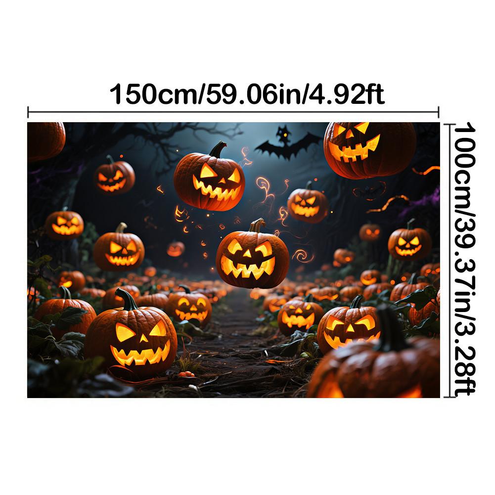 Design Jack-o'-lanterns Halloweenská párty pozadí Polyester pro fotokoutek, Párty akce, Sváteční oslava, Nástěnná dekorace