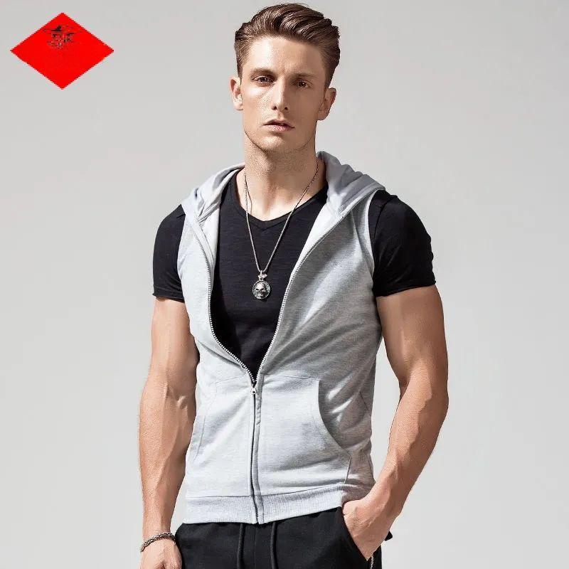 Men's Hooded Sleeveless Fitness Vest - Slim Fit Summer Waistcoat