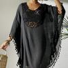 Loose Swimsuit Cover Up Dress Hollow Out Beachwear Shirt Fashion Summer Sunscreen Smock  for Women