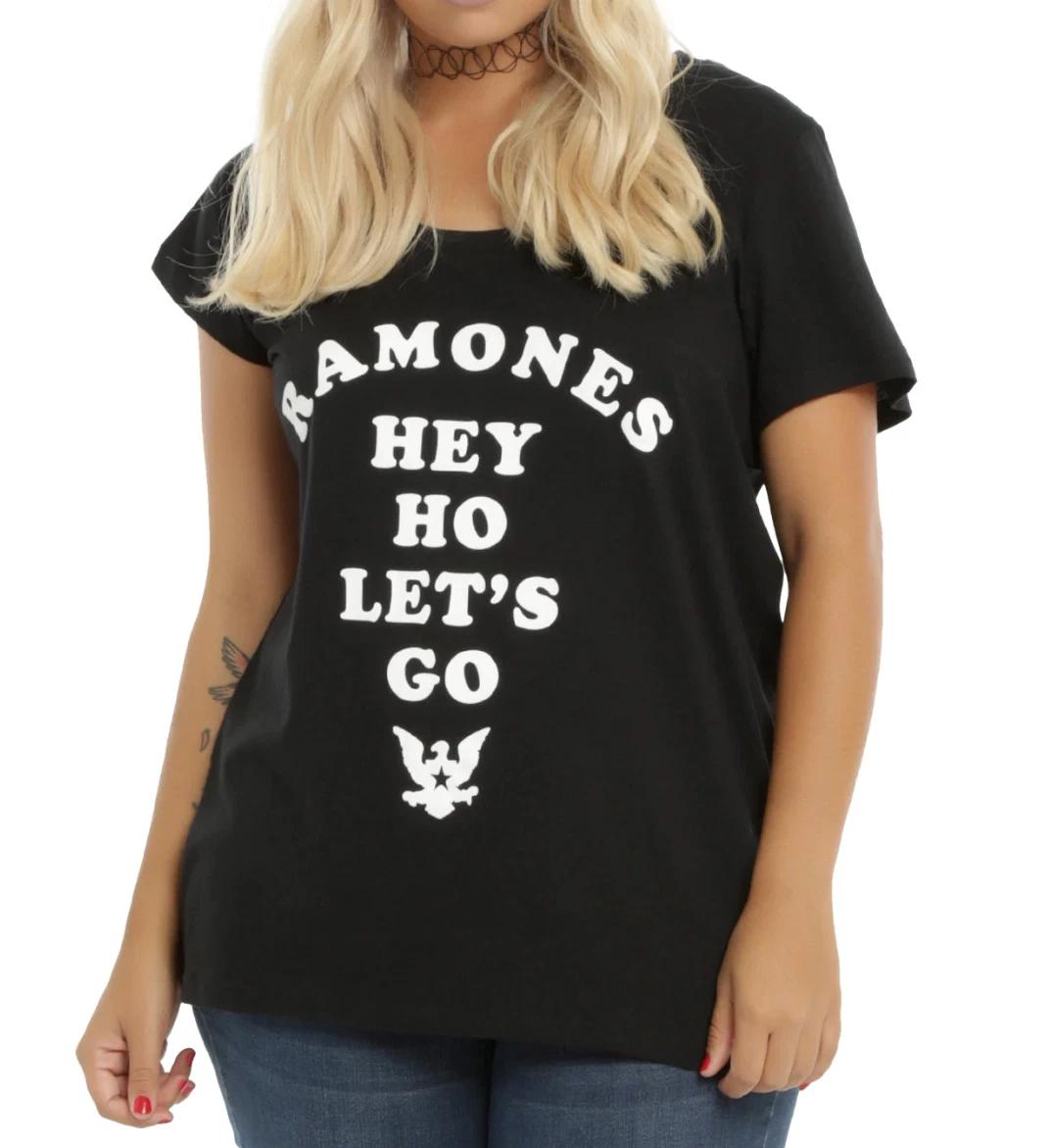 

Torrid RAMONES HEY HO LET S GO Women s Girls Plus Size 100% Cotton T-shirt Mens Tees Top NEW Official L
