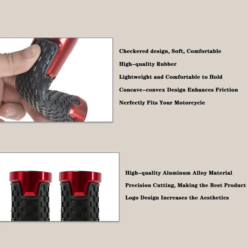 HUANGCJCJ FOR CROSS CUB CC110 7/8'' 22mm Motorcycle Handle Grip Handbar Handle Grip Motorcycle Accessories (Black)