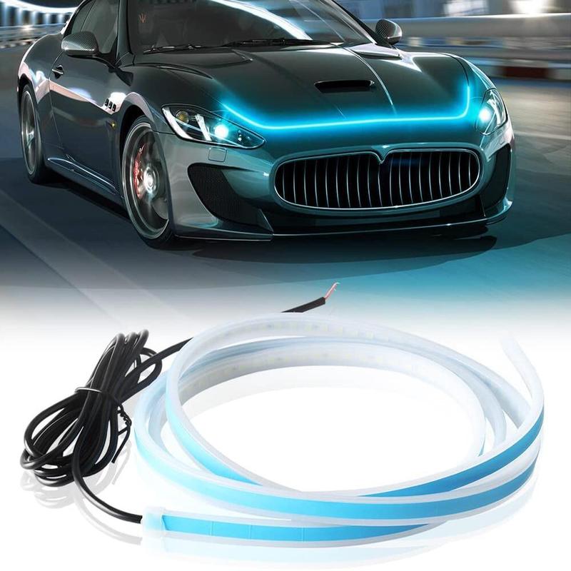 Car Universal Engine Hood Guide Decorative Light Bar 150cm Flexible DRL LED Strip Daytime Running Light Waterproof LED