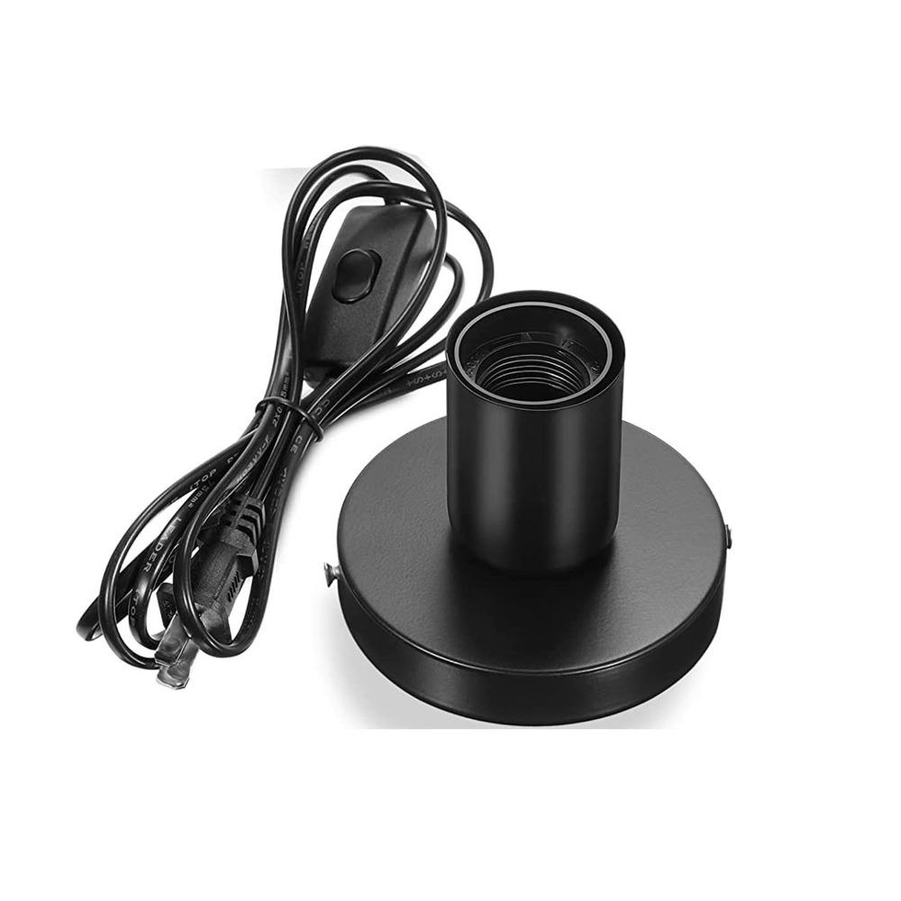 Simple E27/E26 Screw Desktop Lamp Base with Switch US Plug Lamp Universal Hanging Lamp Home Lighting