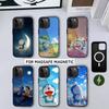 Cute Fat Doraemon Phone Case For iPhone17,16,15,14,13,12,11 Plus,Pro Max Magnetic For Magsafe Wireless Charging