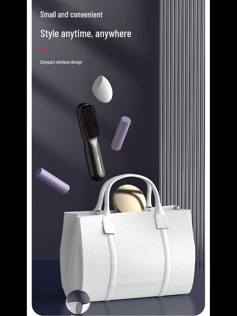Piastra per capelli portatile wireless a doppio uso con ioni negativi, sicura per i capelli, per lisciare e arricciare, facile da caricare.